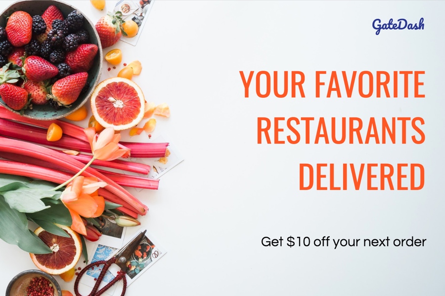 Food Delivery Postcard Template